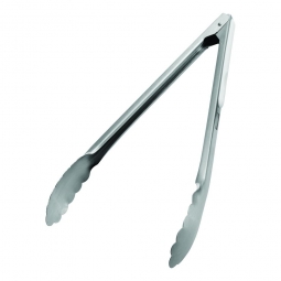 Edelstahl Servierzange/Küchenzange mit weißer Gummierung auf dem Griff