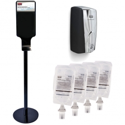 Spar-Set 6-teilige mobile Desinfektionsstation, Berührungsloser Desinfektionsspender, Ständer für Spender, Rubbermaid Händedesinfektion Alkohol Plus